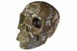 Realistic, Polished Moss Agate Skull #116519-2
